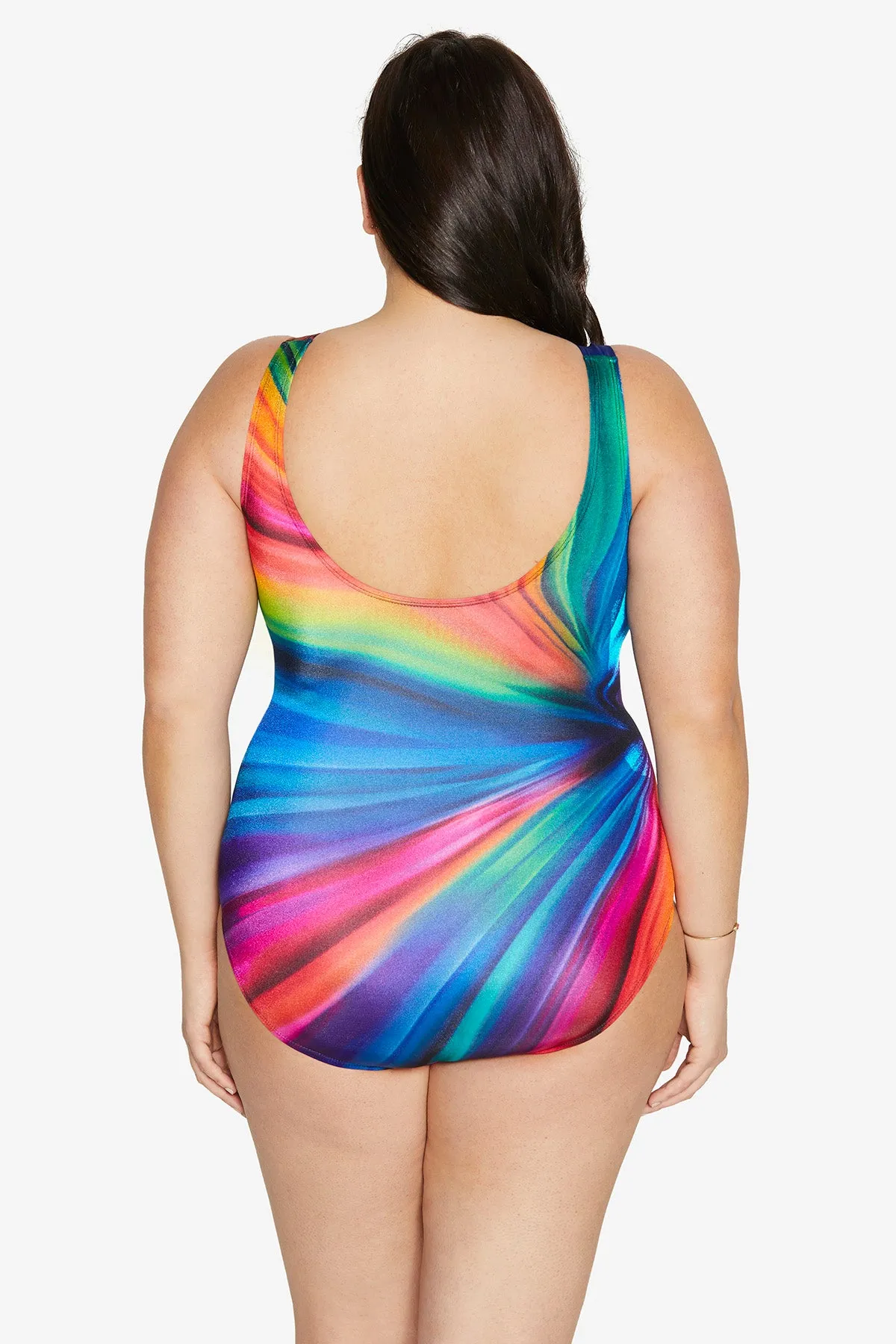 Plus Size Panel Scoopneck Tank Long Torso One Piece Swimsuit Twisted Ways sold by Longitude product image thumbnail 3