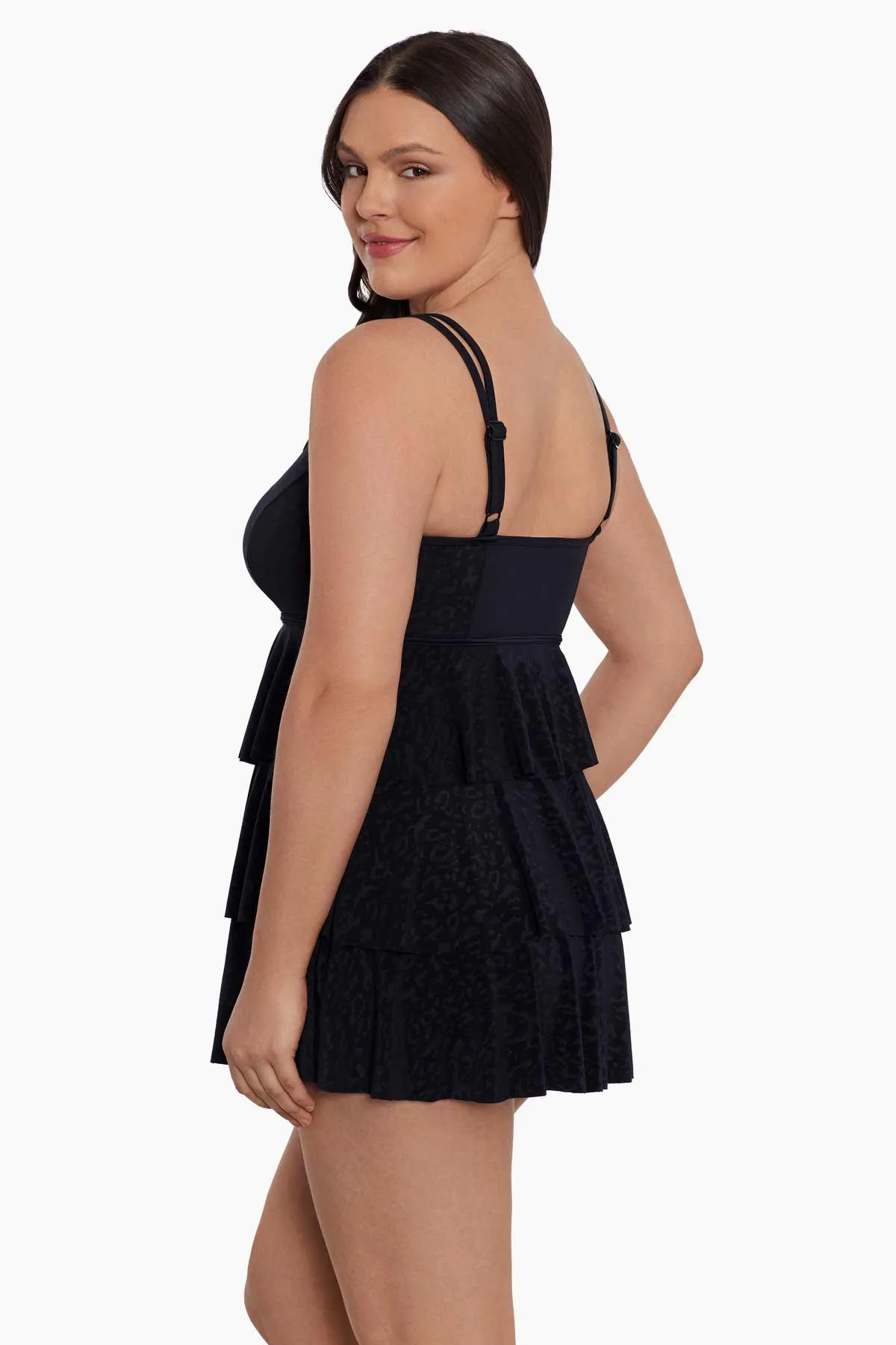 Long Torso Triple Tier Swim Dress - Boss Lady sold by Longitude product image thumbnail 2