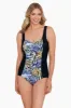 Shirred Front Princess Seam Girl Leg One Piece Swimsuit Wild Thing sold by Longitude