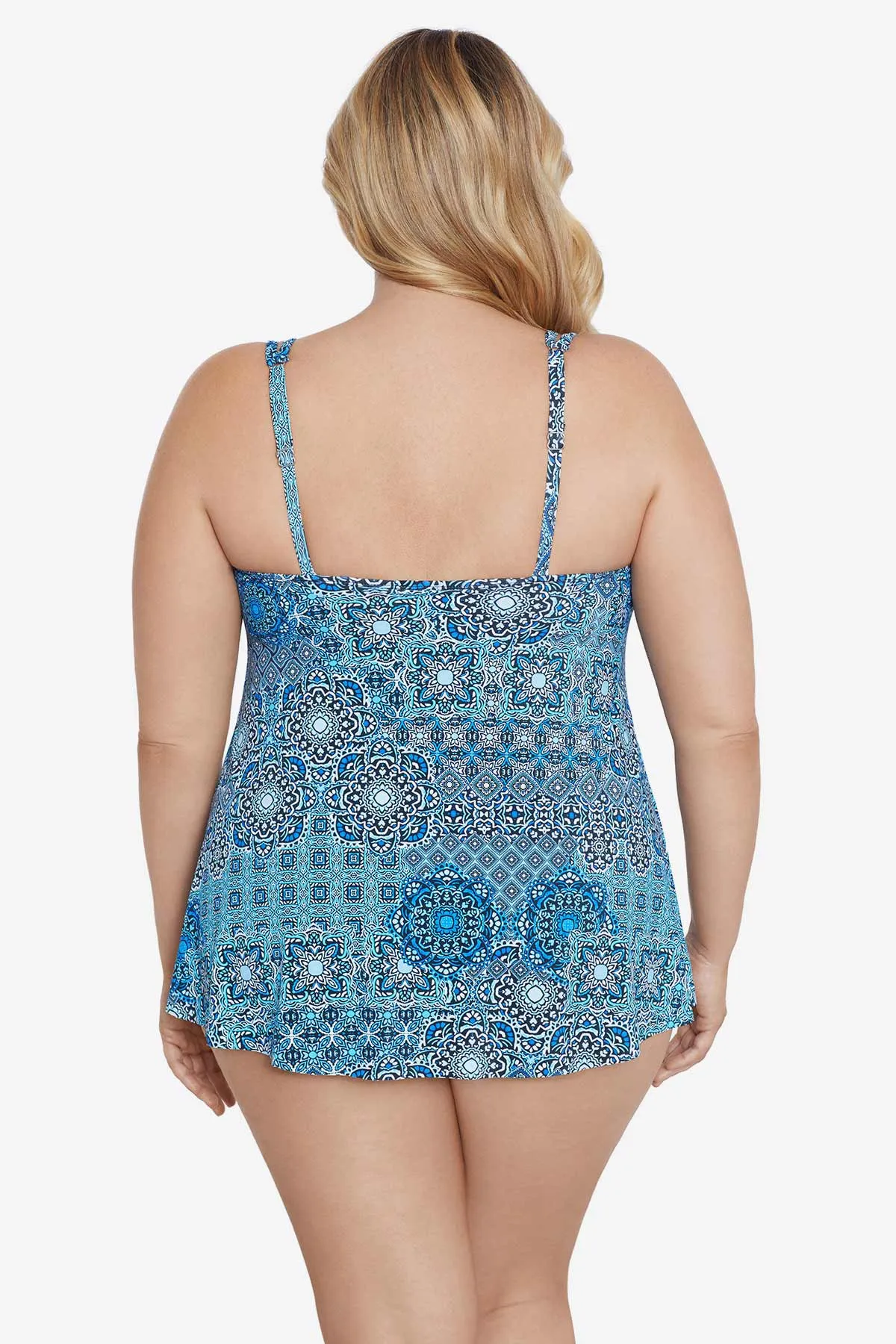 Plus Size Hi Lo Princess Seam Fauxkini - Back In Tile sold by Longitude product image thumbnail 3
