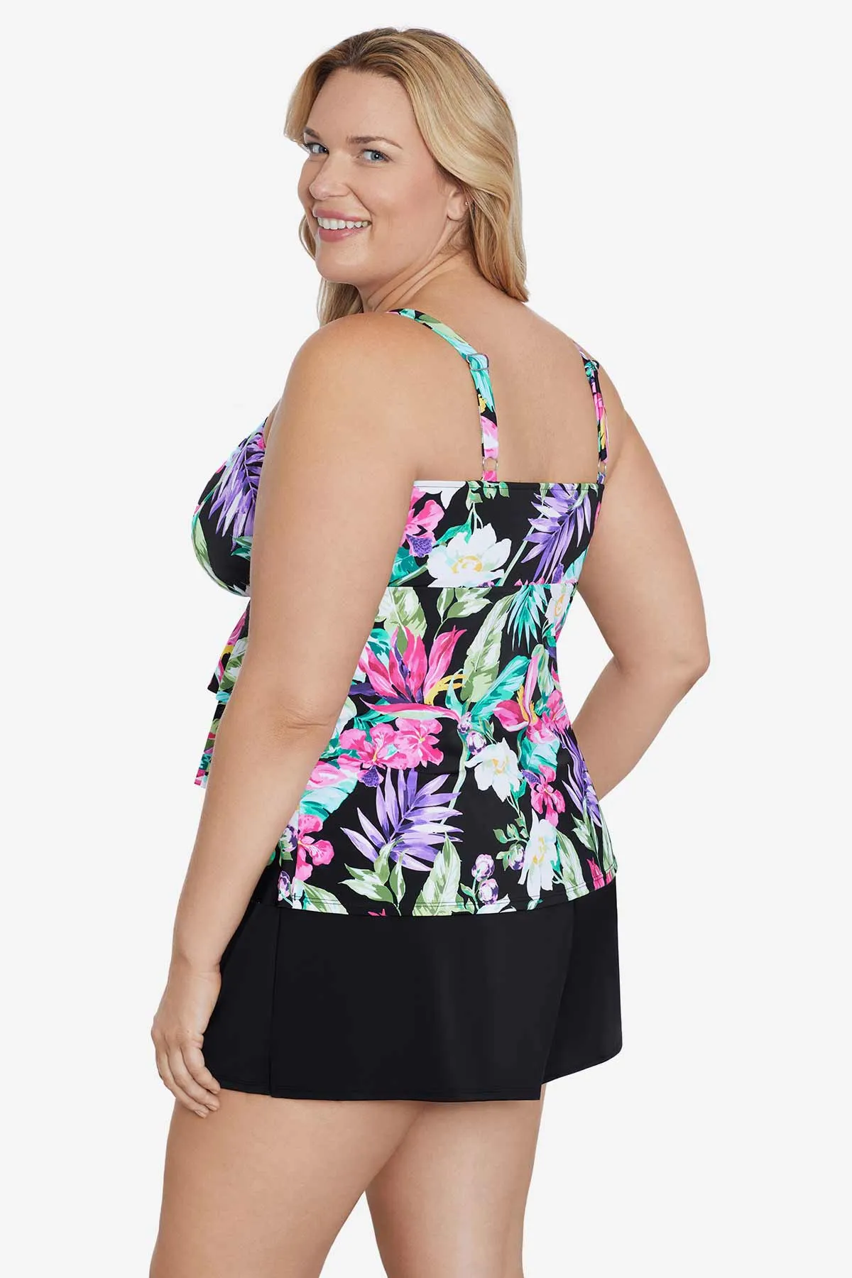 Plus Size Triple Tier Tankini Top - Mystic Tropic sold by Longitude product image thumbnail 2