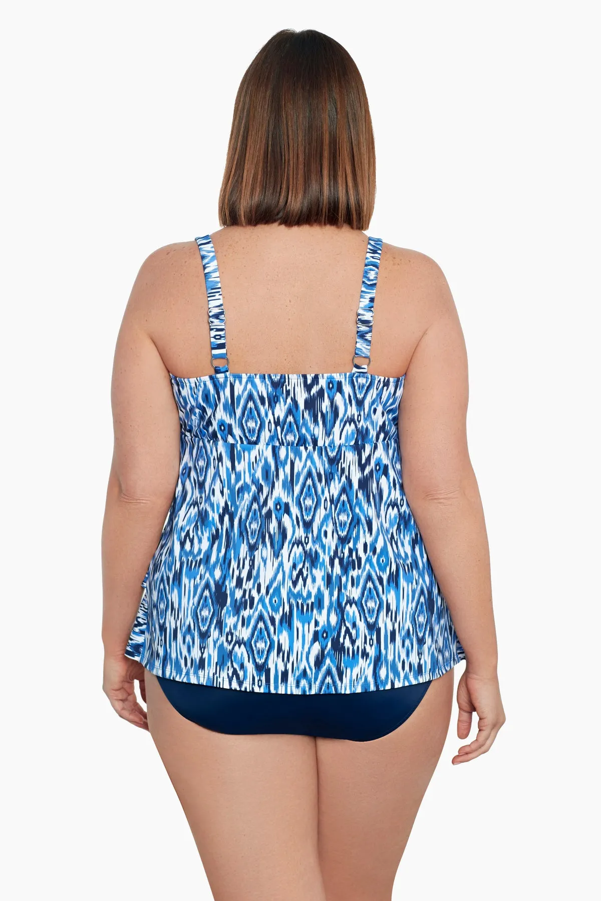 Plus Size Triple Tier Tankini Top Ikats Meow sold by Longitude product image thumbnail 3