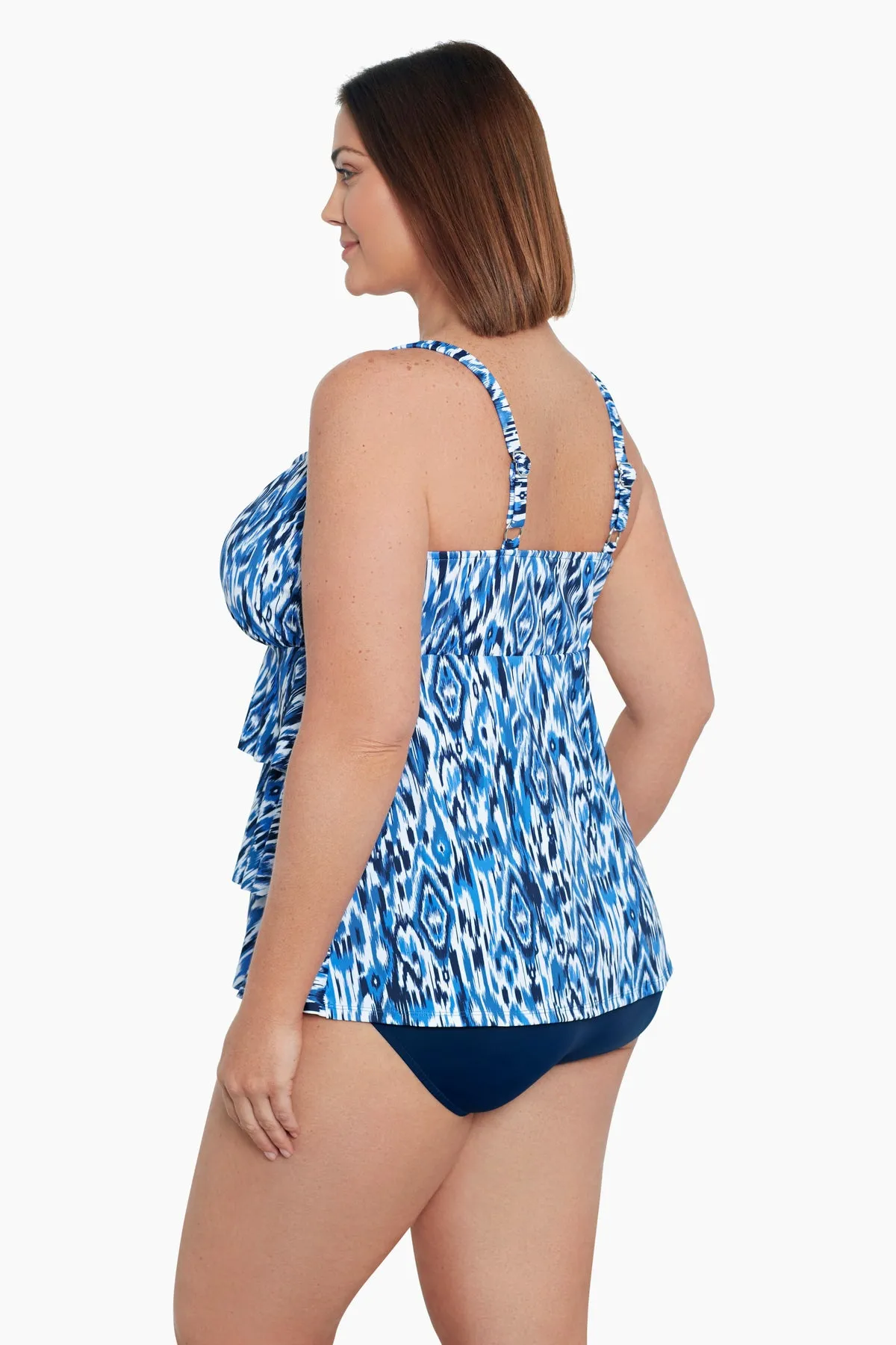 Plus Size Triple Tier Tankini Top Ikats Meow sold by Longitude product image thumbnail 2