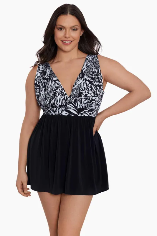 Long Torso Goddess Flyaway Swim Dress - Azteca sold by Longitude