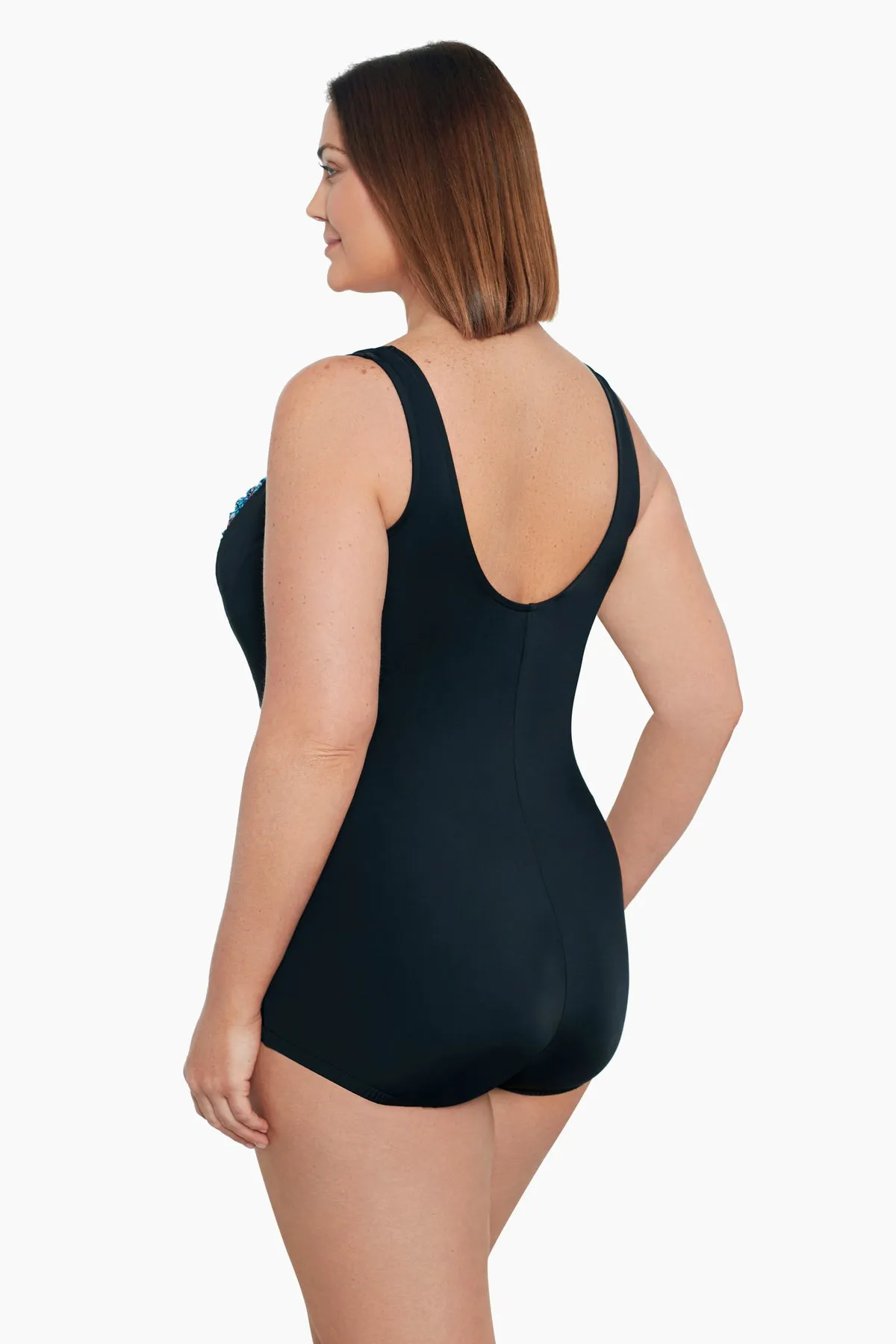 Tile Play Plus Size Shirred Front Girl Leg One Piece sold by Longitude product image thumbnail 2