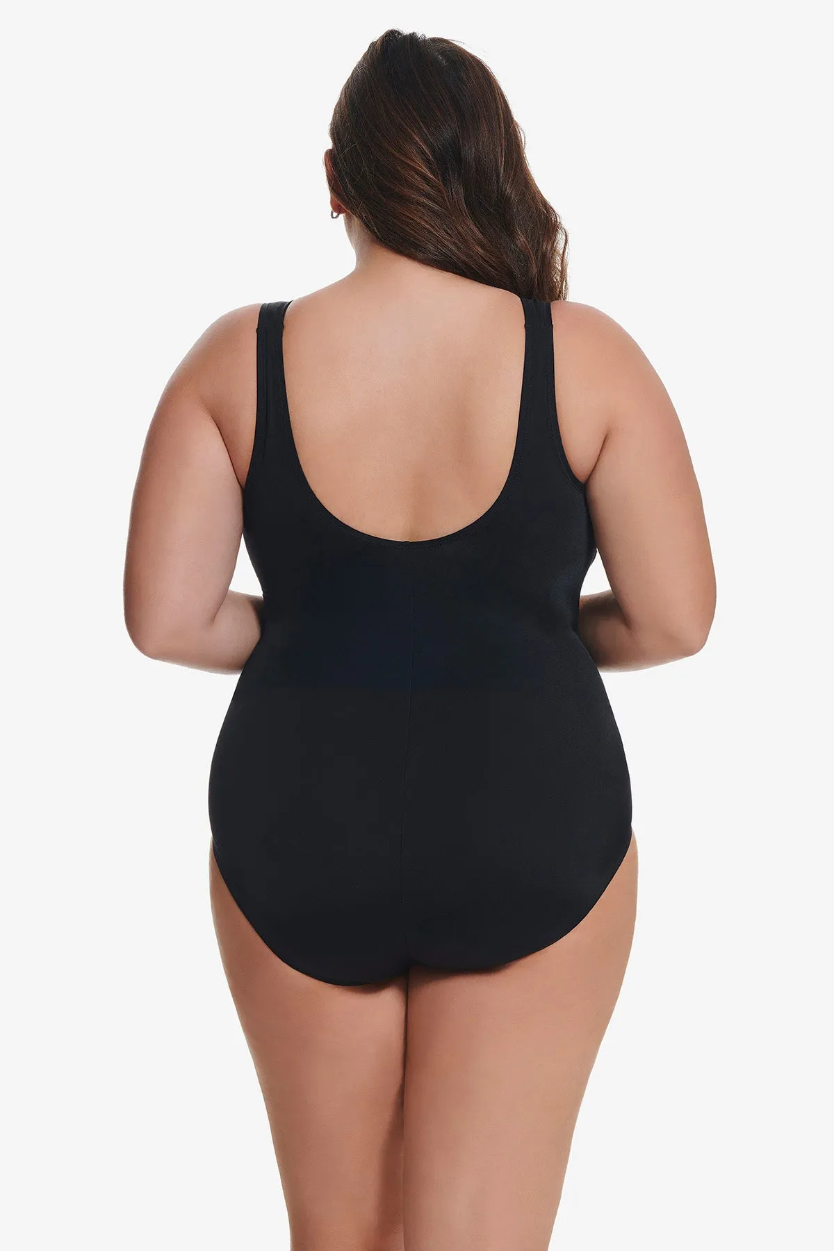 Plus Size Fan Tank Long Torso One Piece Swimsuit Shine Bright sold by Longitude product image thumbnail 2