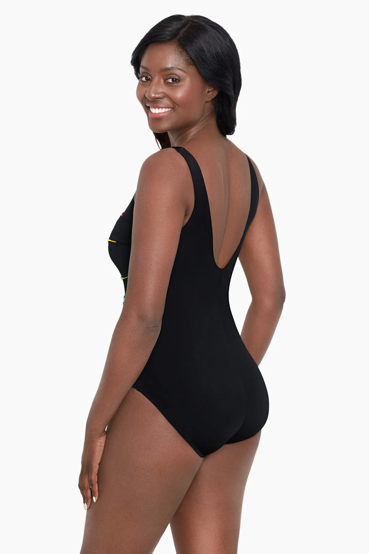 Fan Tank Long Torso One Piece Swimsuit Colorblock sold by Longitude product image thumbnail 2