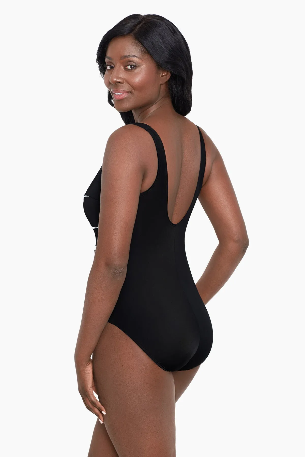 Fan Tank Long Torso One Piece Swimsuit Colorblock sold by Longitude product image thumbnail 5