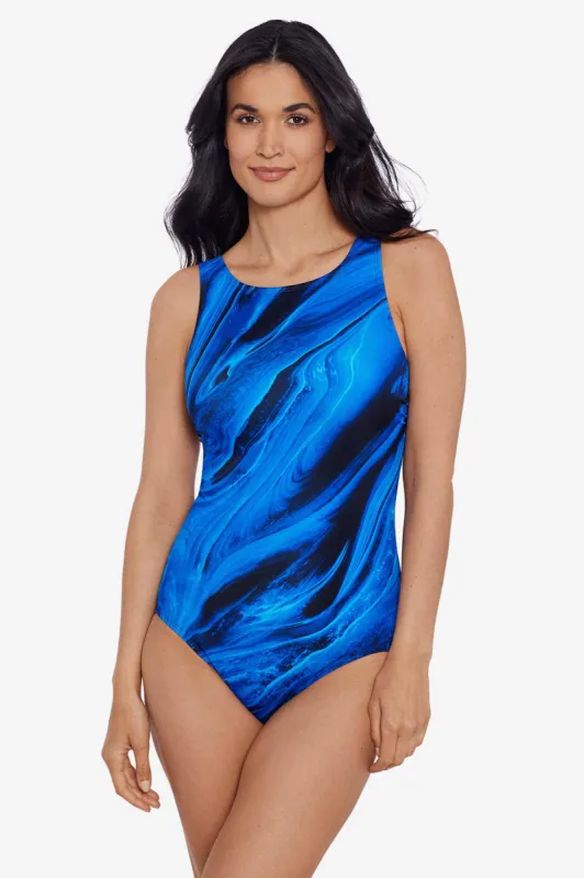 High Neck Tank One Piece - Lapiz sold by Longitude