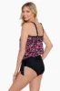 High Neck Blouson Tankini Top W/ Mesh Inserts - Abstract Dot sold by Longitude