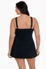 Long Torso Crossover Princess Seam Swim Dress - Private Party Black/White sold by Longitude
