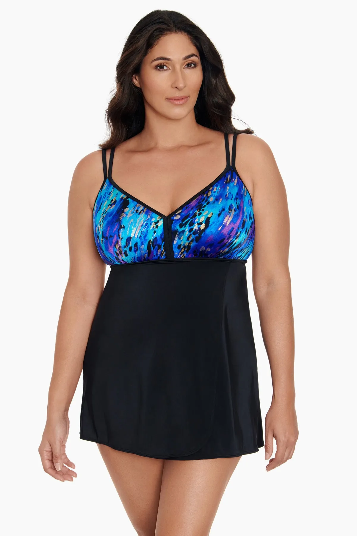 Long Torso Flyaway Swim Dress - Leopard High sold by Longitude