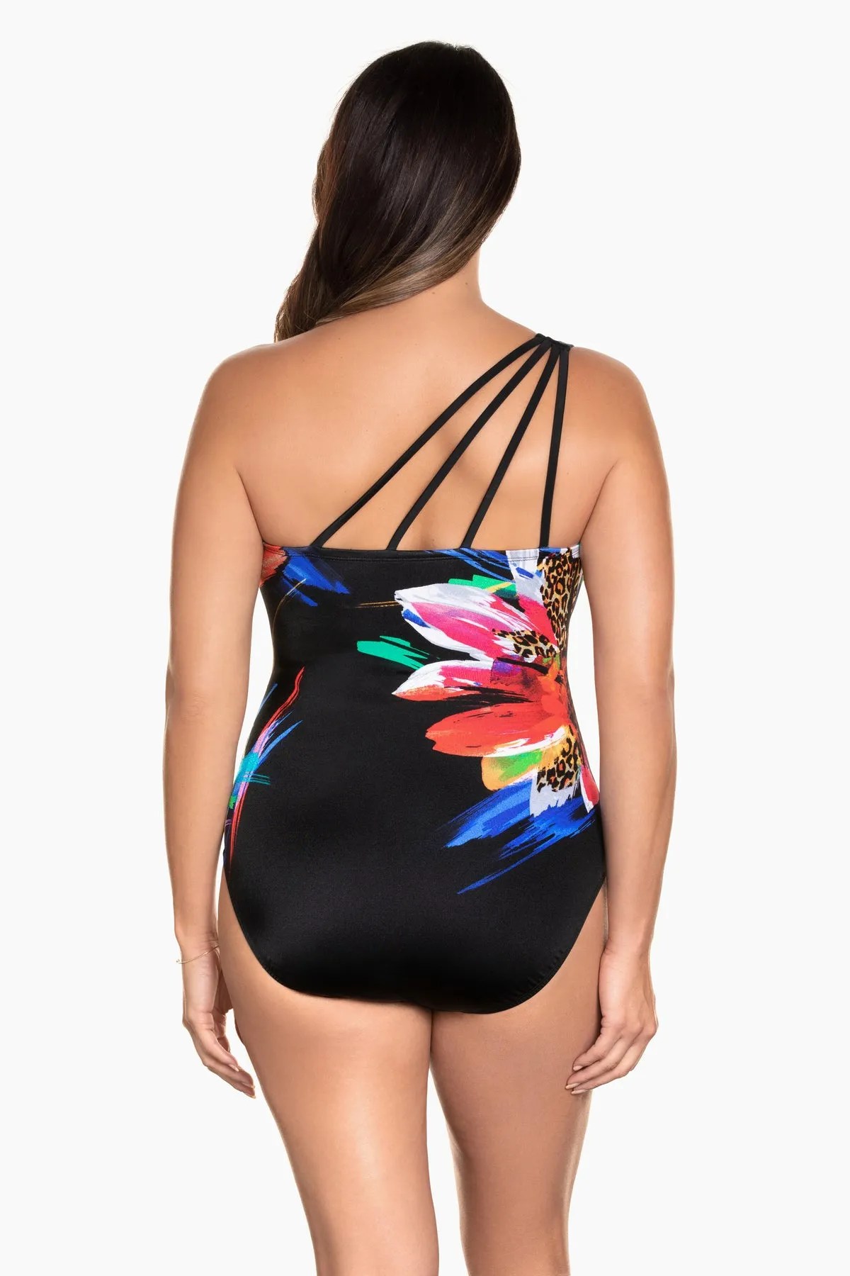 Panel Strappy One Shoulder Long Torso One Piece Swimsuit From Rio XO sold by Longitude product image thumbnail 2