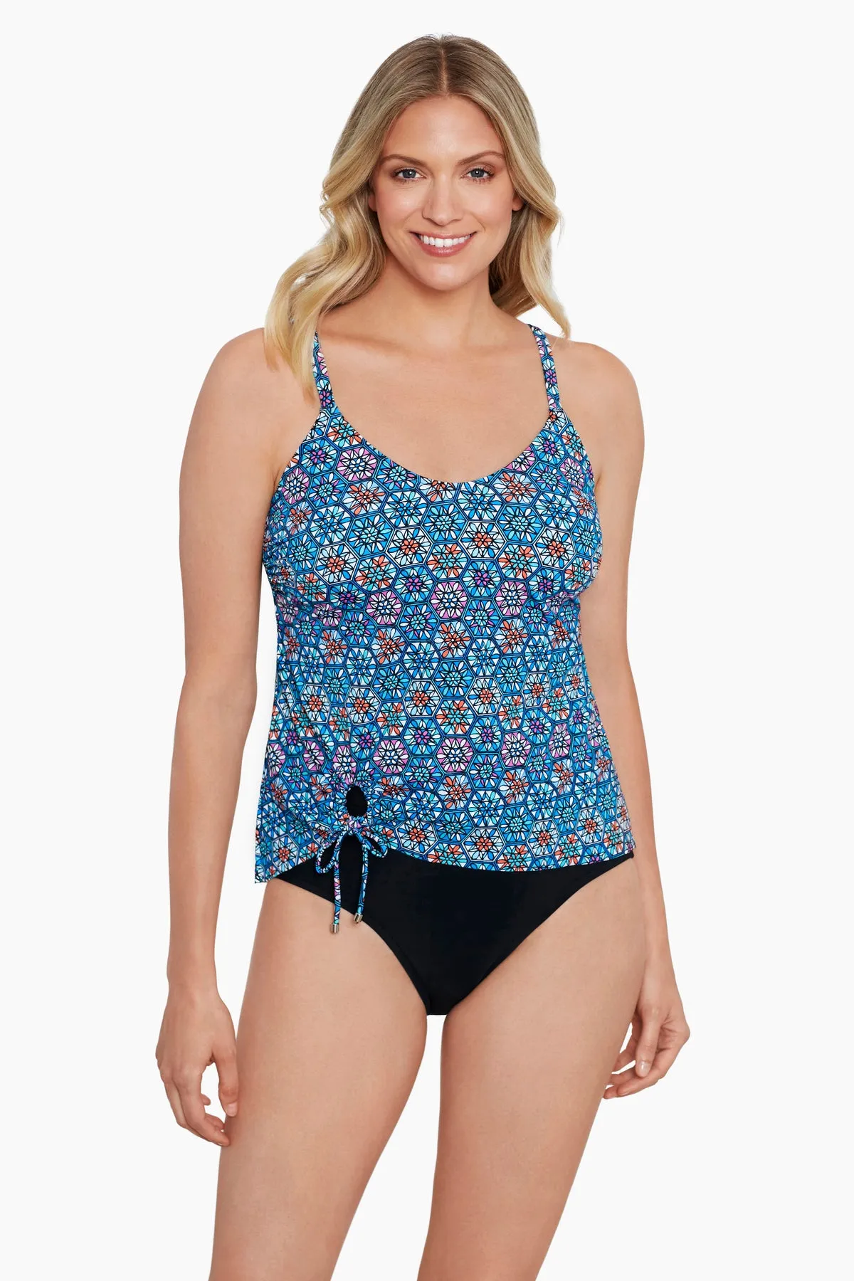 Side Ring Tankini Top Tile Play sold by Longitude