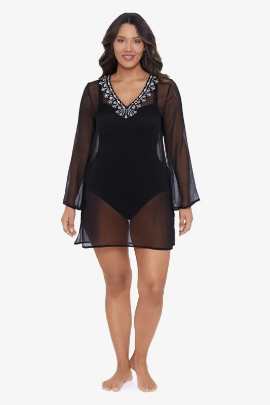 Solid Embroidered Coverup Dress sold by Longitude