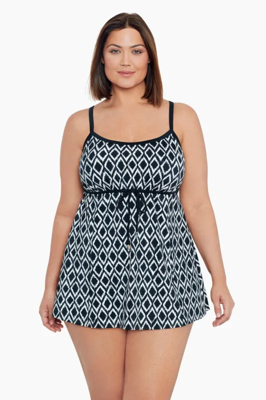 Plus Size Empire Swim Dress Batik Charm sold by Longitude