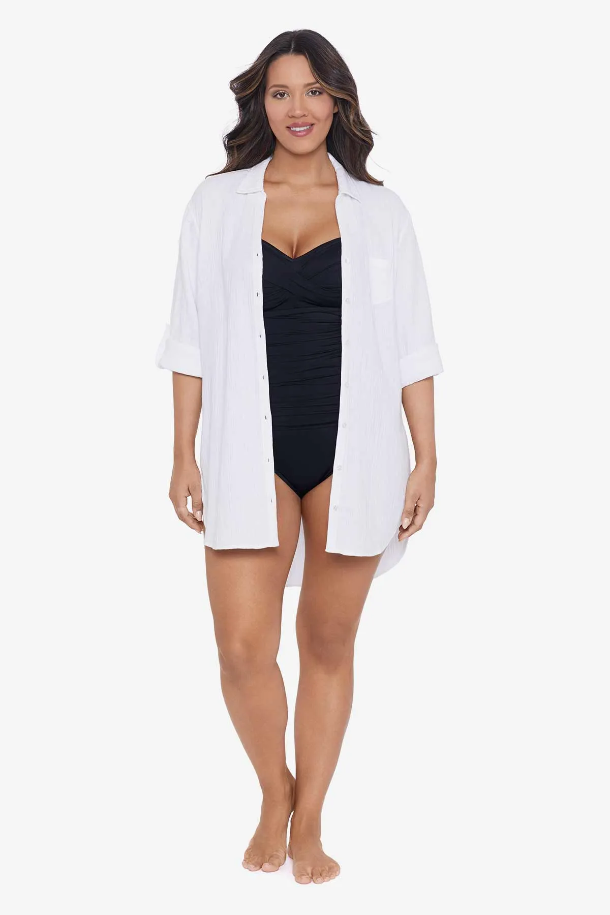 Solid Button Down Beach Shirt sold by Longitude product image thumbnail 2