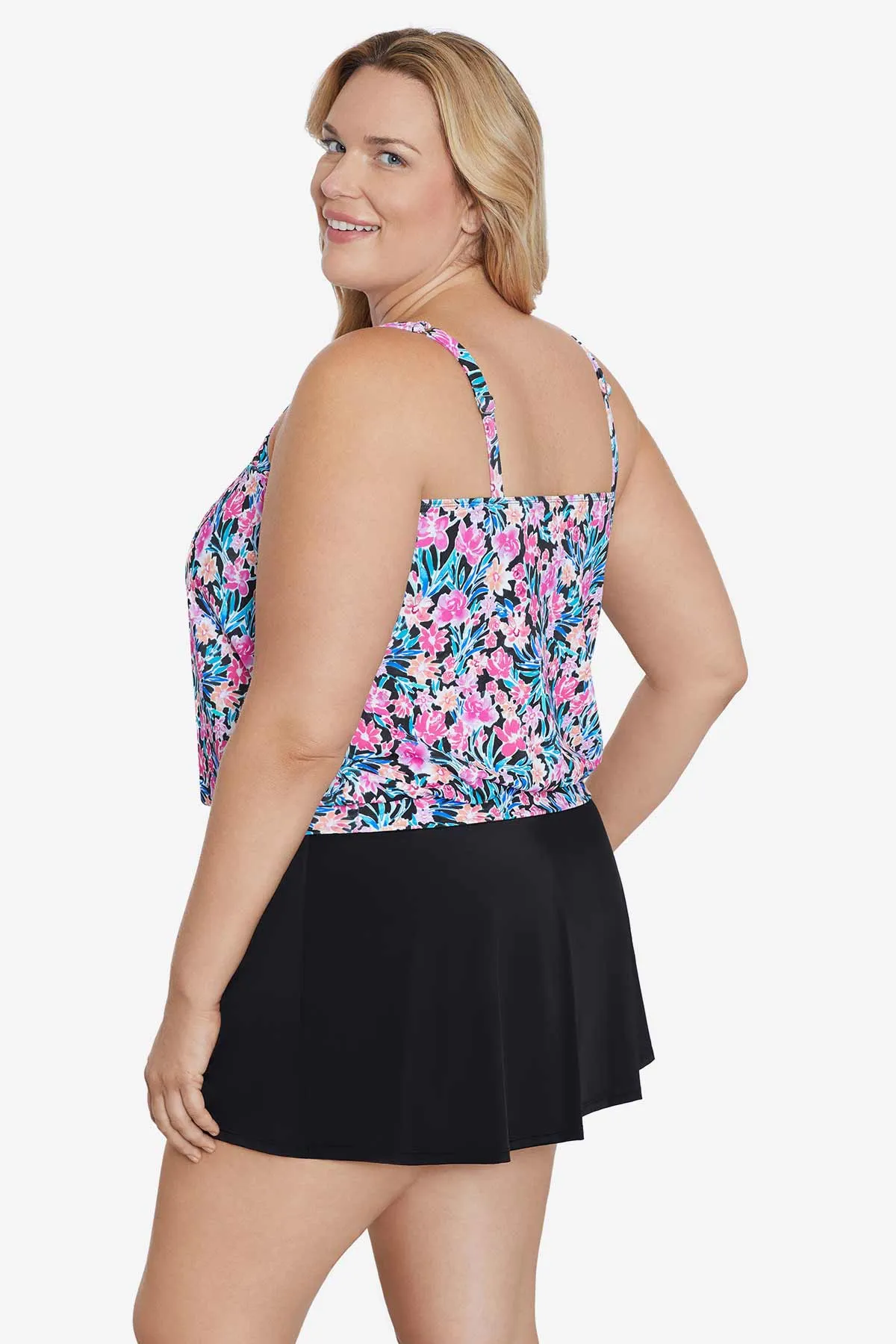 Plus Size Shirred Neck Blouson Top - Florentine sold by Longitude product image thumbnail 2