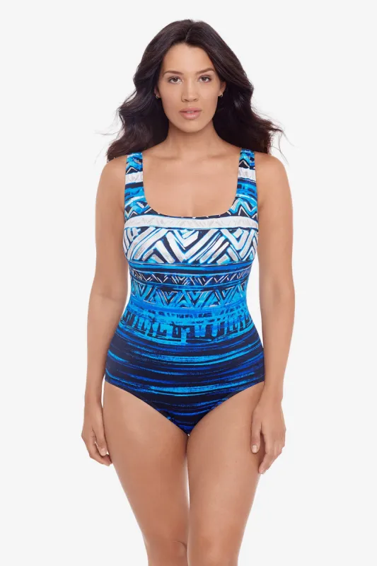 X-Back Tank Long Torso One Piece Swimsuit Babaloo sold by Longitude