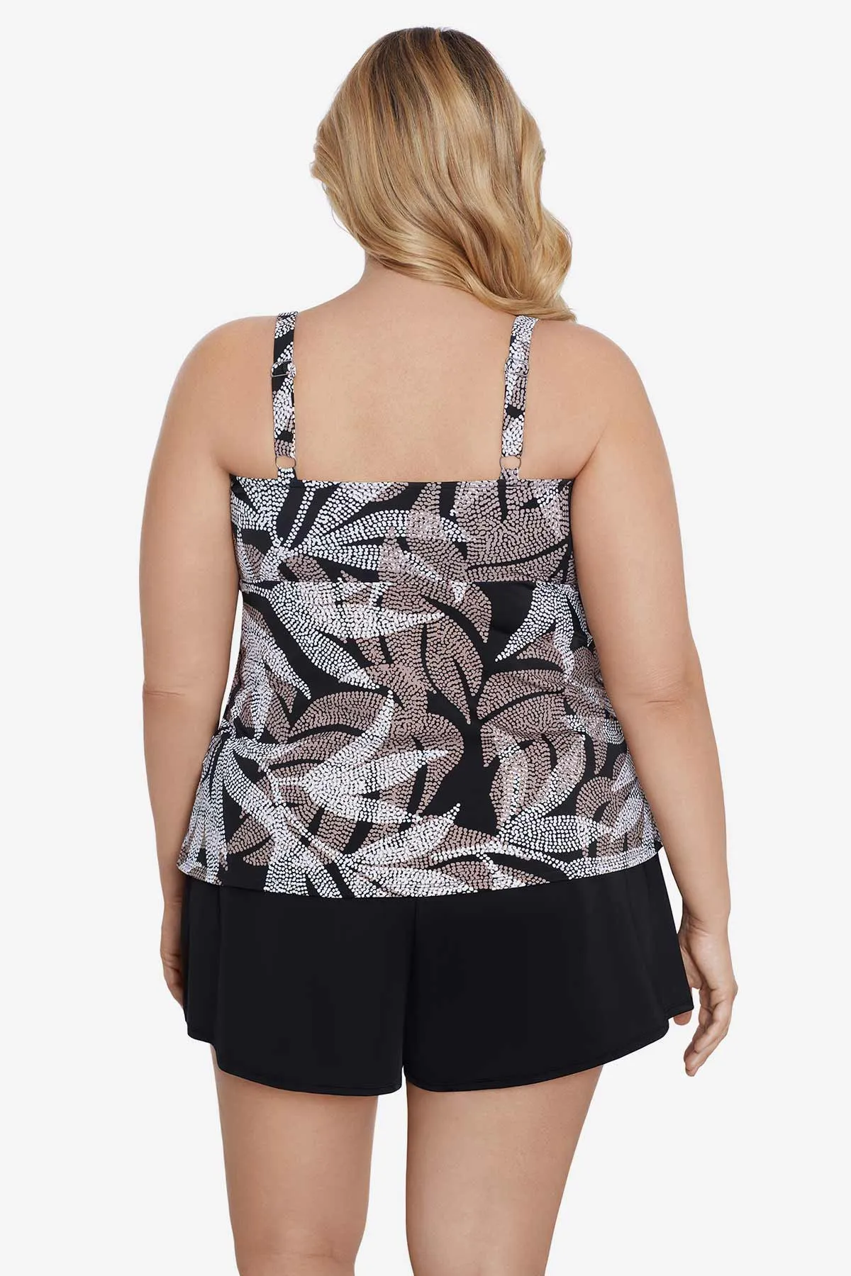 Plus Size Triple Tier Tankini Dot Leaf Me sold by Longitude product image thumbnail 3