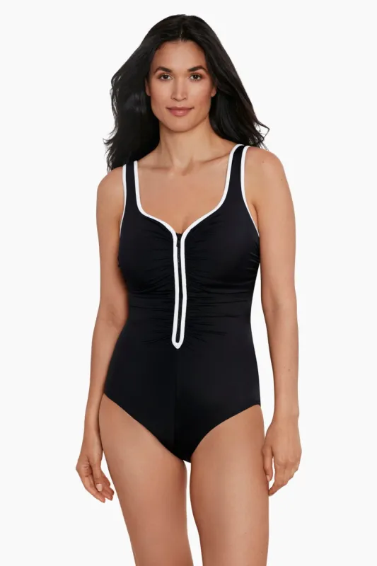 Color Coated Zipper Tank One Piece sold by Longitude
