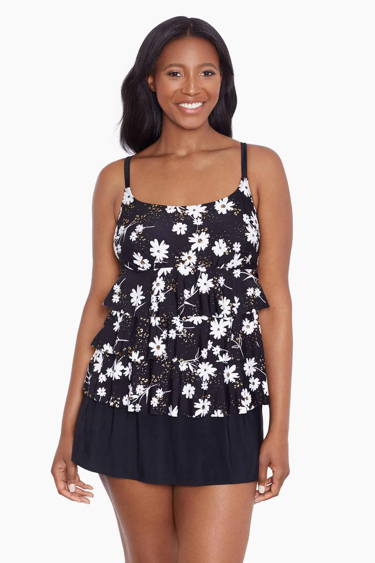 Plus Size Long Torso Ruffle Faux Skirtini - Whoopsie Daisy sold by Longitude