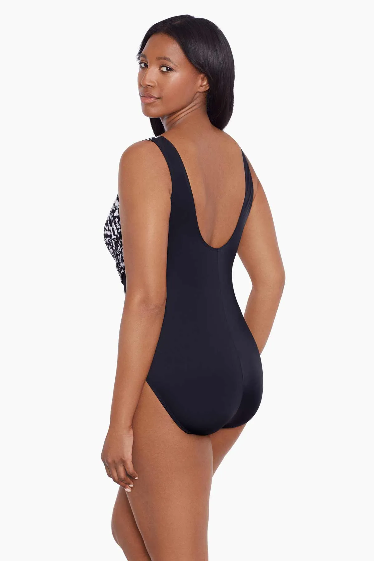 Plus Size Wrap Sash Tank Long Torso One Piece Swimsuit Super Sleek sold by Longitude product image thumbnail 2