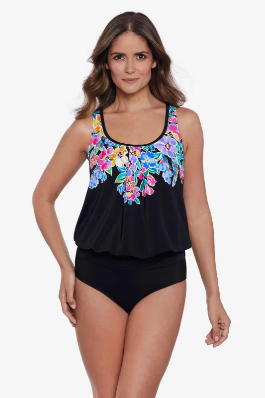 Shirred Neck Blouson Underwire With Bra Back On The Fence sold by Longitude