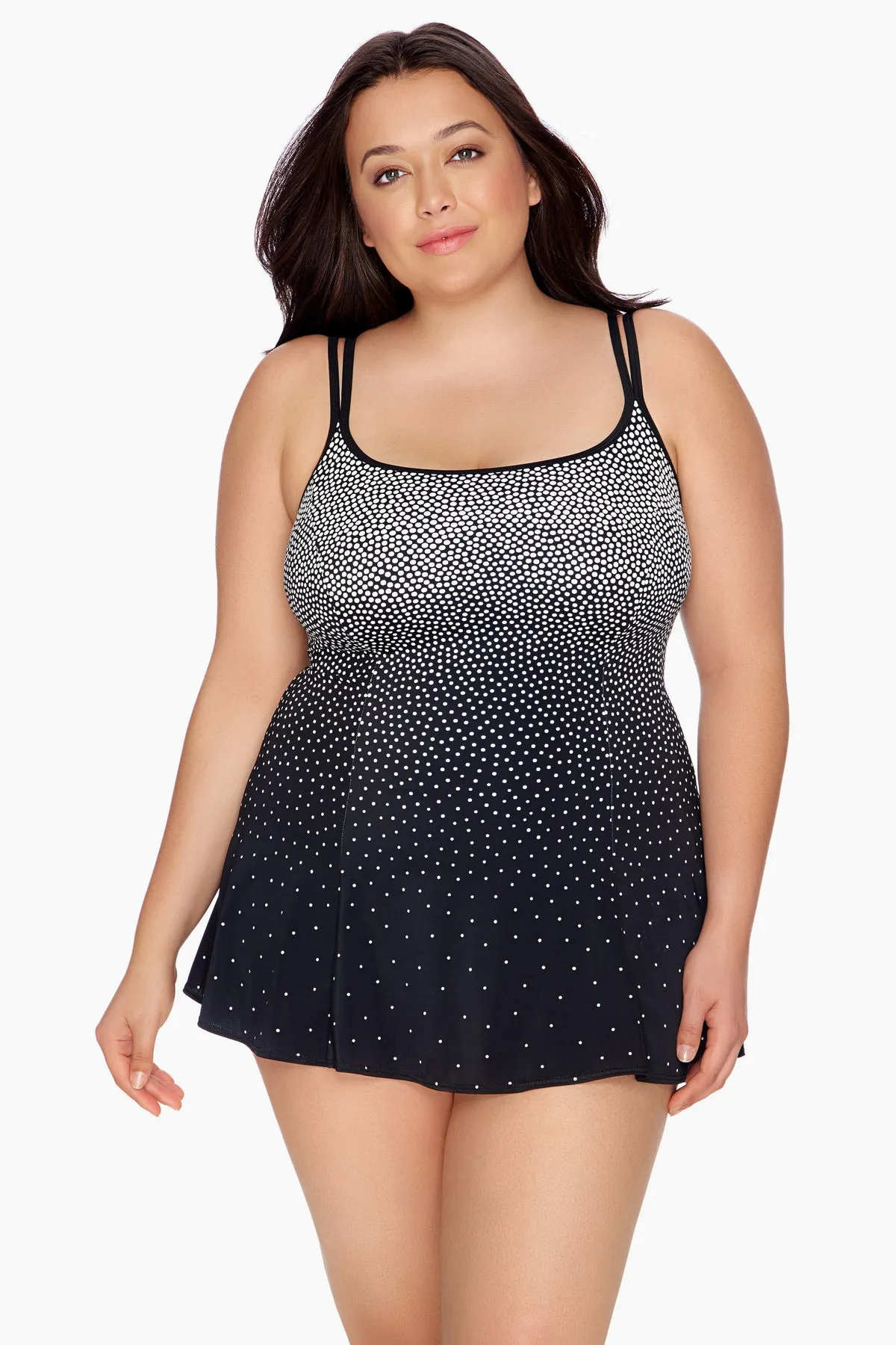 Plus Size Long Torso Empire Swim Dress - Summer Storm sold by Longitude