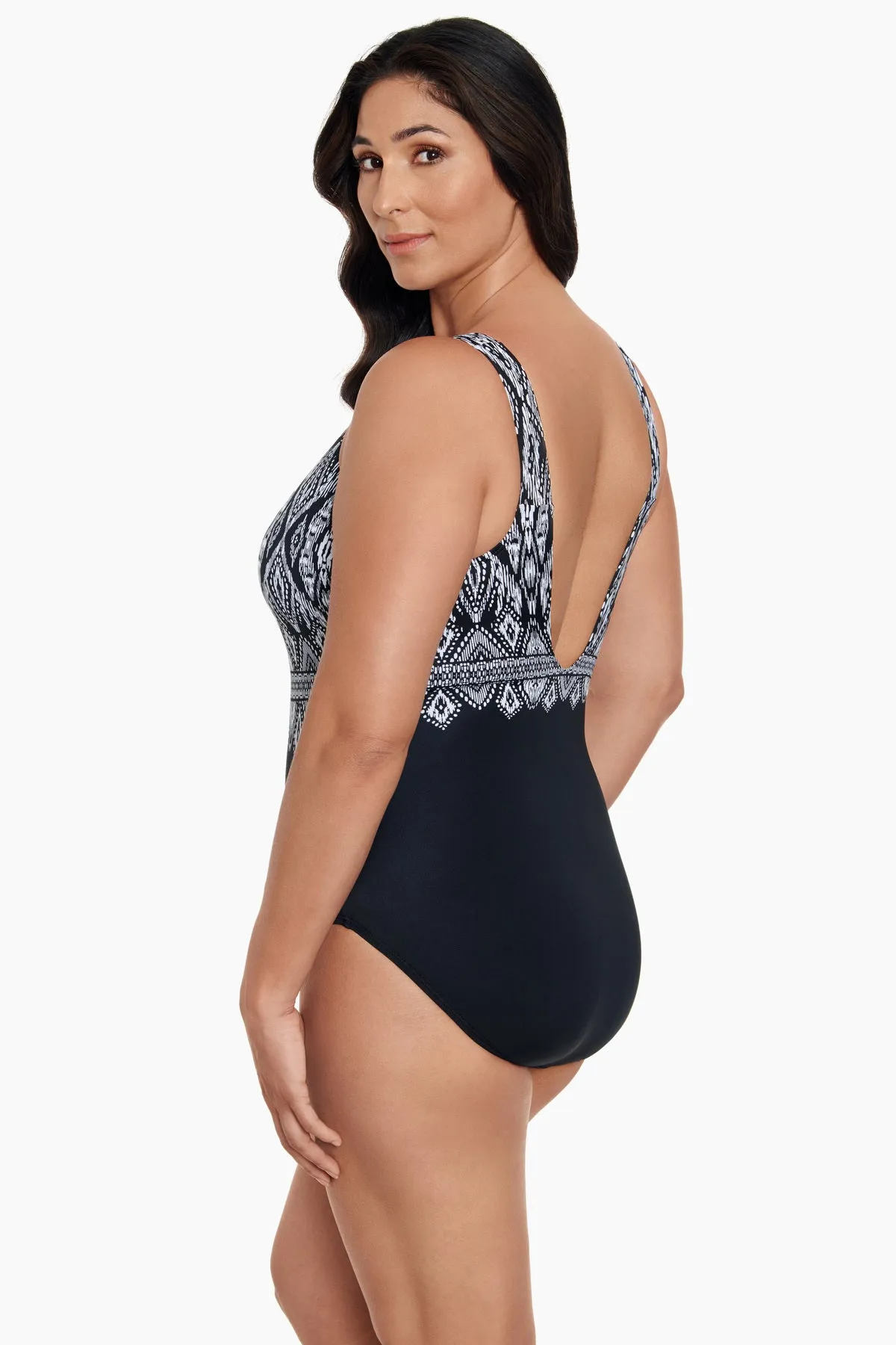 Scoopback Highneck Long Torso One Piece Swimsuit Lace Affair sold by Longitude product image thumbnail 2