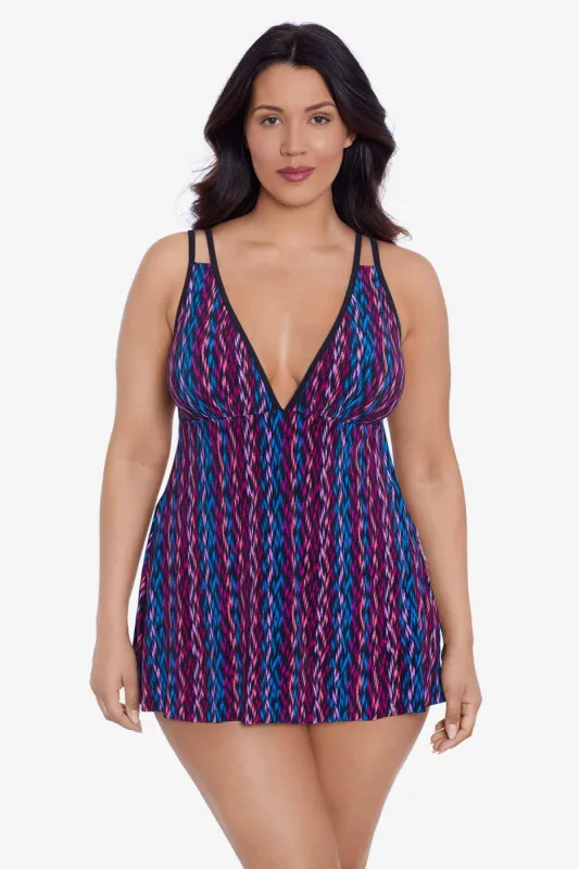 Tracey Swim Dress - Serape Stripe sold by Longitude
