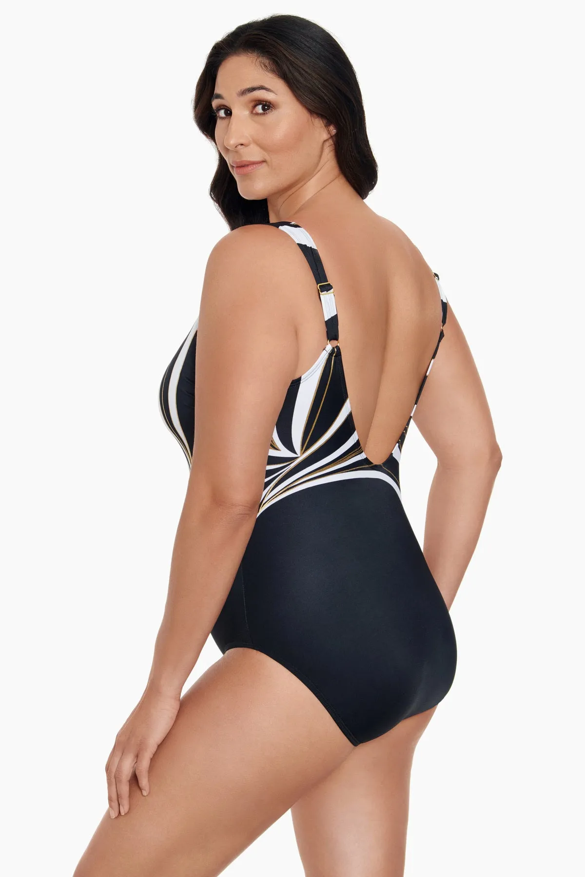 Long Torso Panel Scoopneck One Piece - Dangerous Curves sold by Longitude product image thumbnail 2