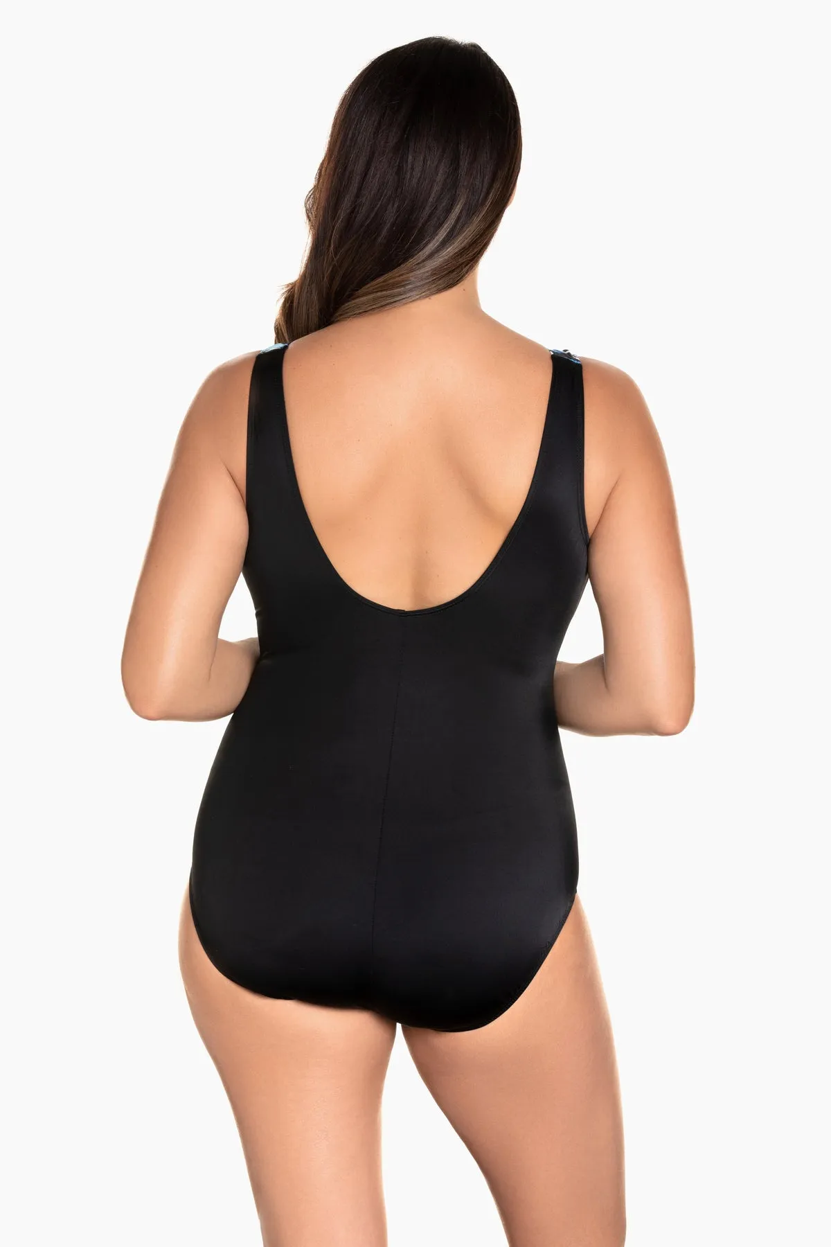 Ruffle Surplice Long Torso One Piece Swimsuit Digital Cortex sold by Longitude product image thumbnail 2