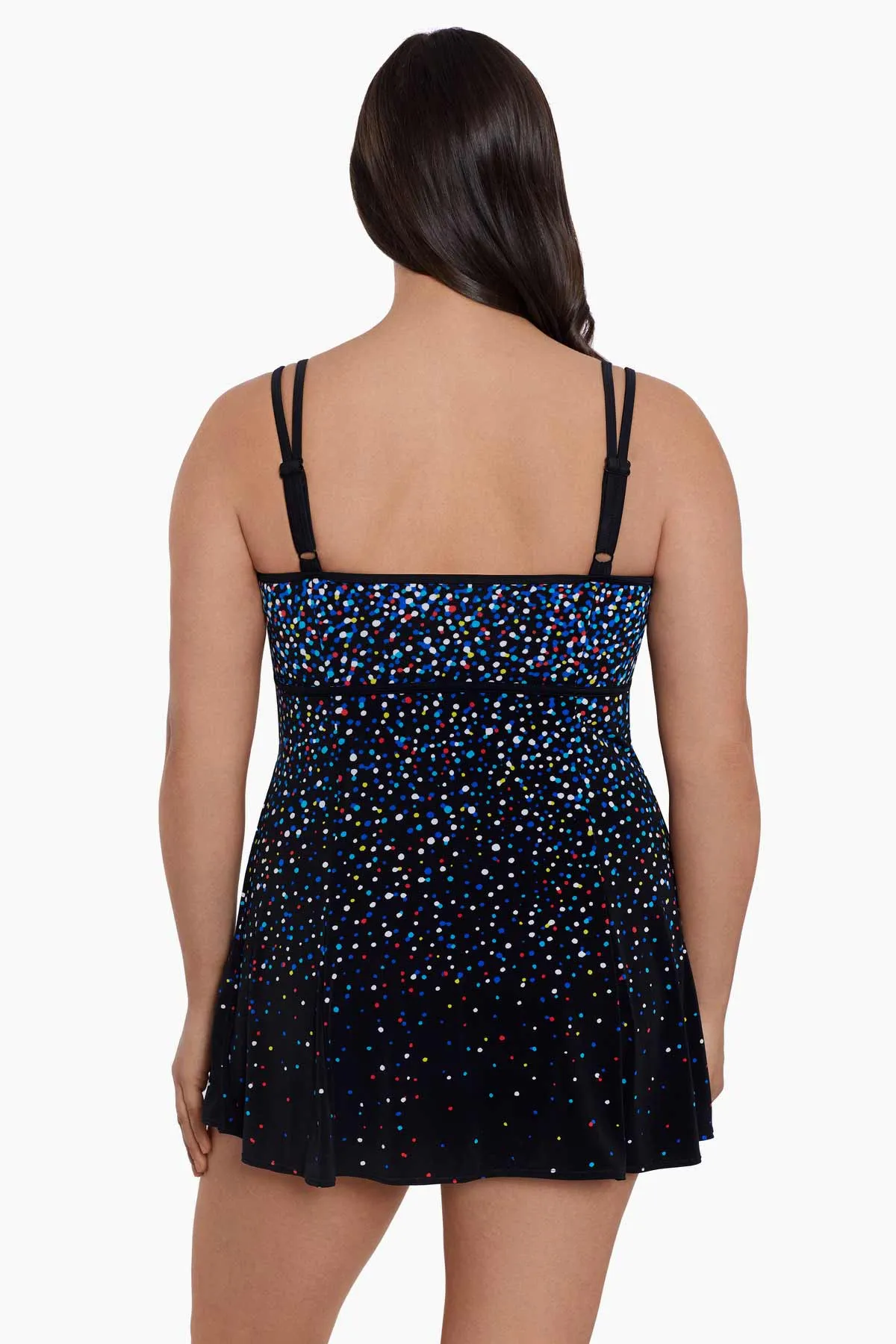 Long Torso Empire Princess Seam Swim Dress - Rainbow Sprinkles sold by Longitude product image thumbnail 3
