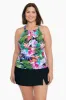 Plus Size High Neck Keyhole Tankini Top - Lush Life sold by Longitude