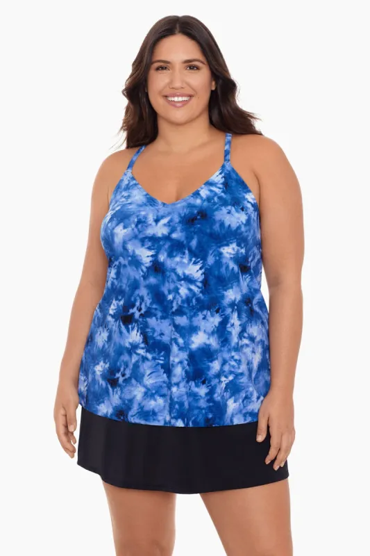 Plus Size Bili Tankini Top - Shibori Dream sold by Longitude