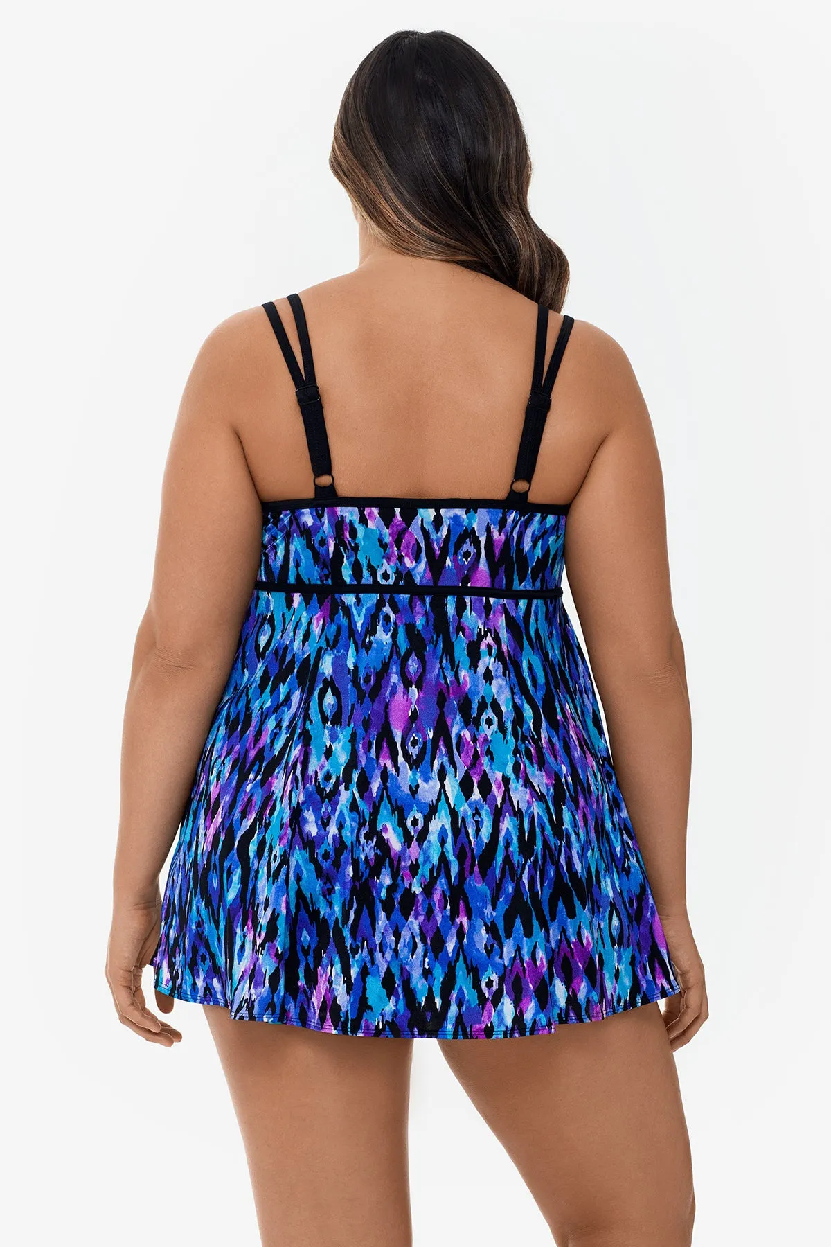 Plus Size Empire Princess Seam Long Torso Swim Dress Tulum sold by Longitude product image thumbnail 2
