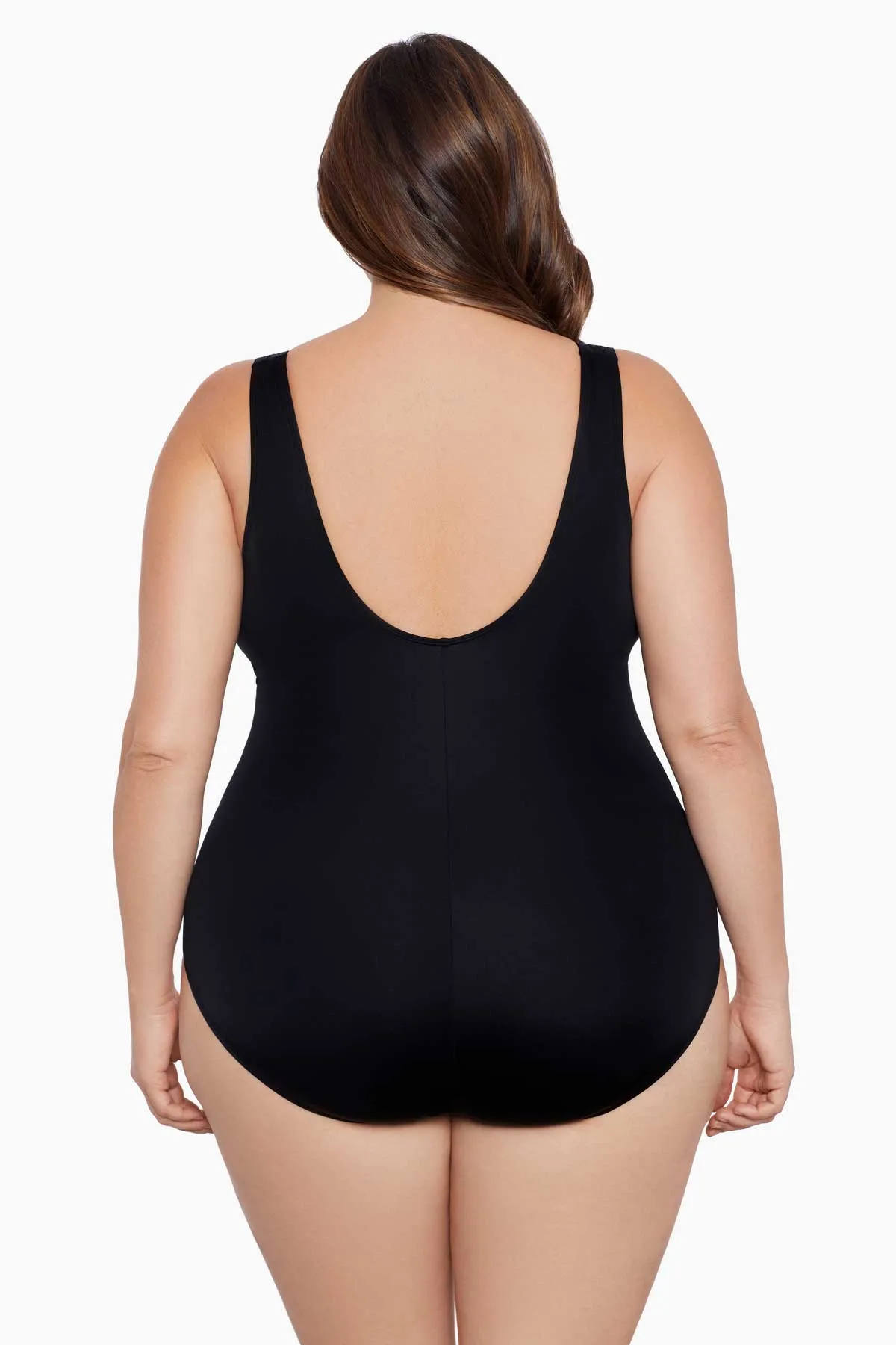 Plus Size Long Torso Piped Side Shirred Surplice One Piece - True Romance sold by Longitude product image thumbnail 3