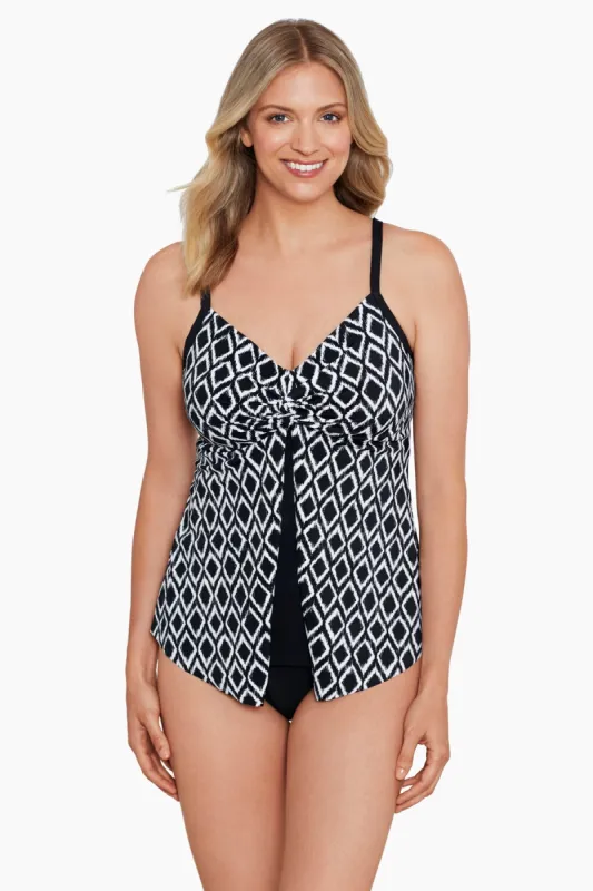 Knotted Flyaway Tankini Top - Batik Charm sold by Longitude