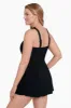 Long Torso Crossover Draped Swim Dress - Night Gala sold by Longitude