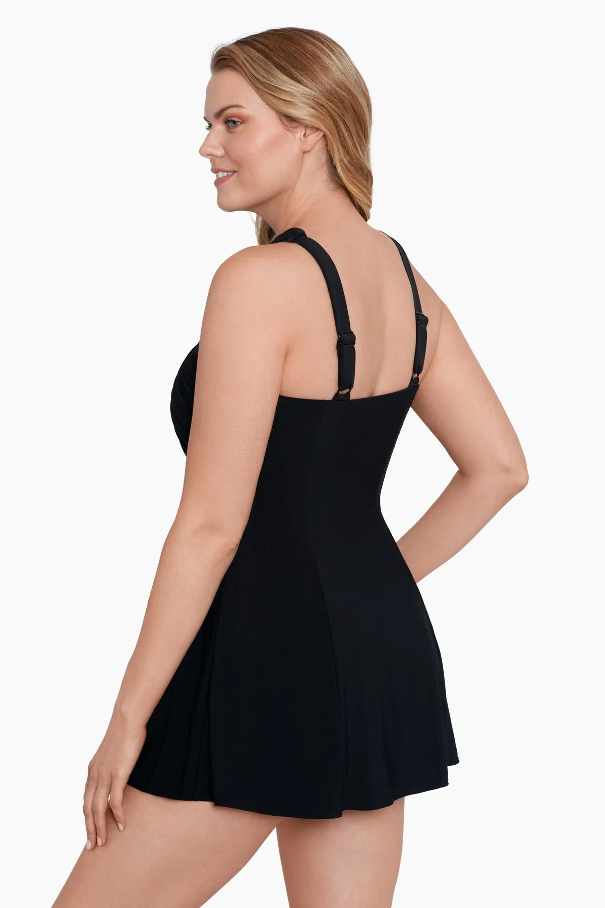 Long Torso Crossover Draped Swim Dress - Night Gala sold by Longitude product image thumbnail 2