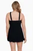 Long Torso Crossover Draped Swim Dress - Night Gala sold by Longitude