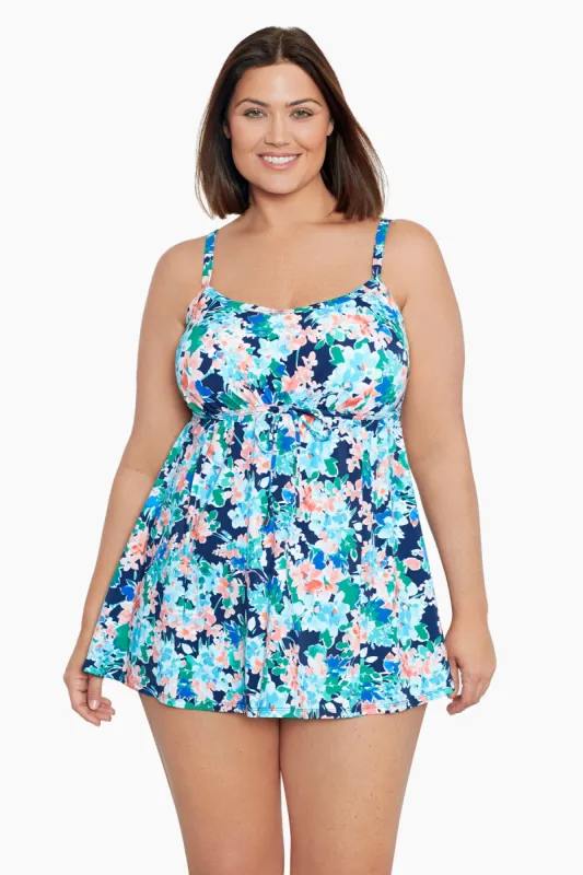 Plus Size Empire Swim Dress - Ditsy Days sold by Longitude