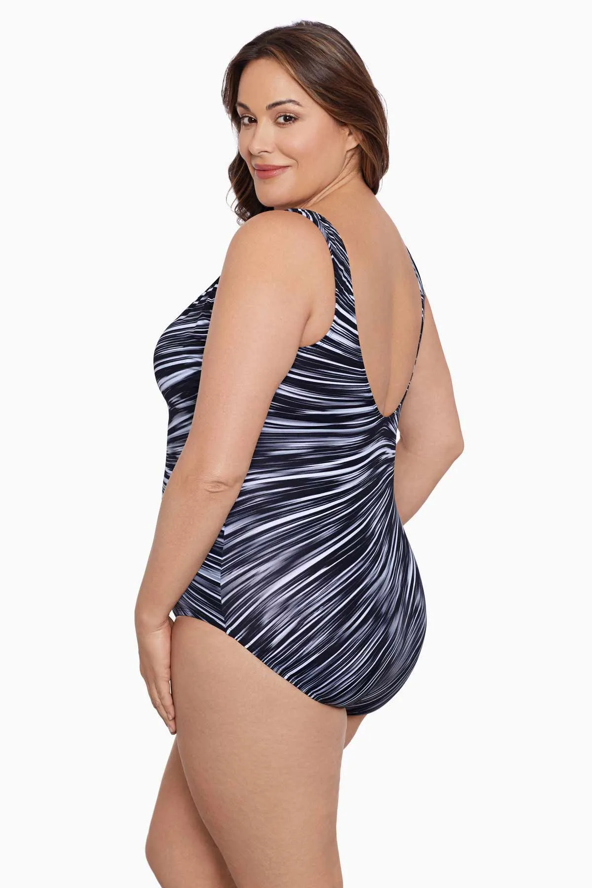 Night Point Plus Size Long Torso Panel Scoopneck One Piece sold by Longitude product image thumbnail 2