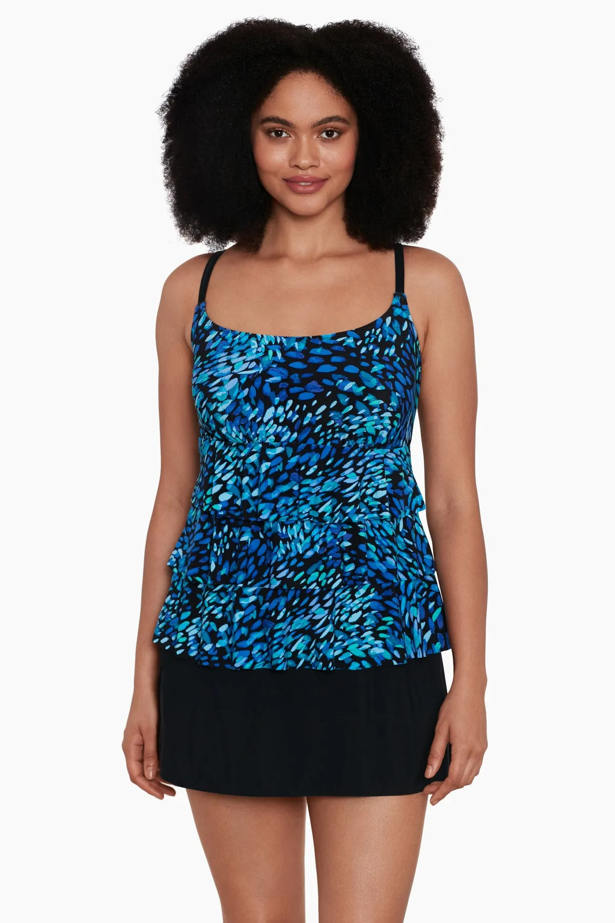 Long Torso Ruffle Faux Skirtini - Petals Apart sold by Longitude