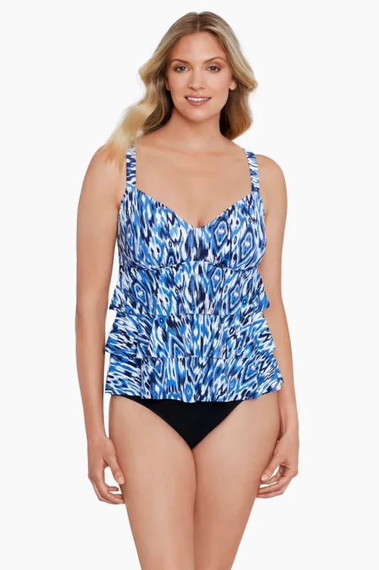 Triple Tier Tankini Top - Ikats Meow sold by Longitude