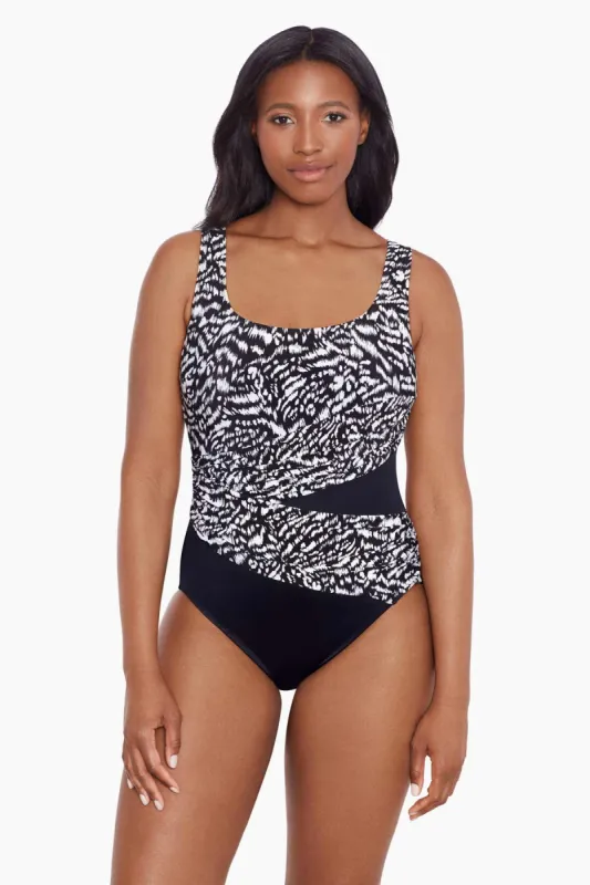 Long Torso Wrap Sash Tank One Piece - Super Sleek sold by Longitude