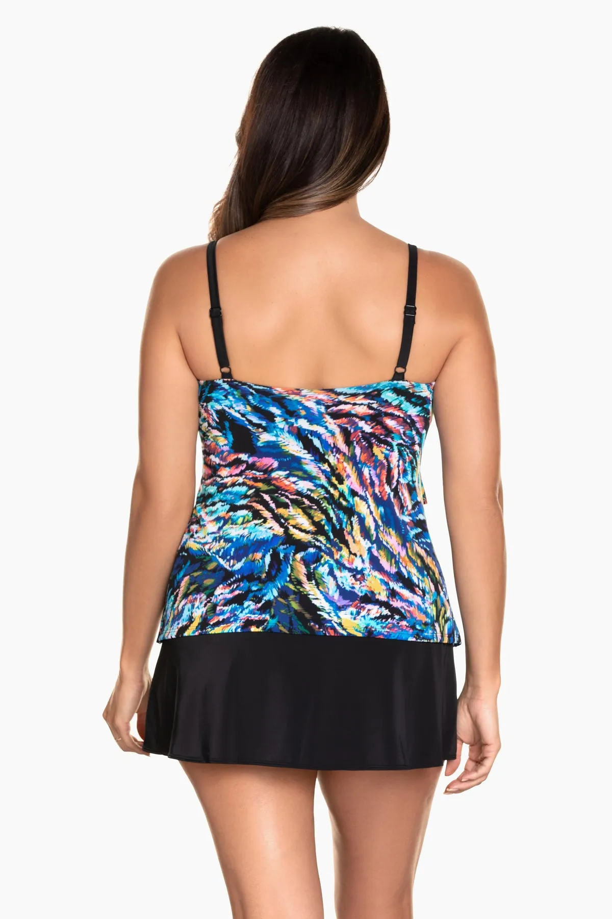 Ruffle Faux Long Torso Skirtkini Wild Coral sold by Longitude product image thumbnail 2