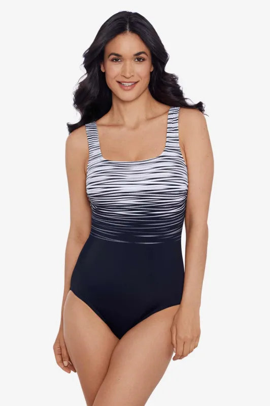 Scoop Tank One Piece Swimsuit Safety Shock sold by Longitude