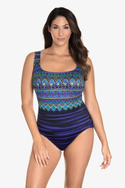 Taj Mahal Long Torso Triple X-Back One Piece sold by Longitude